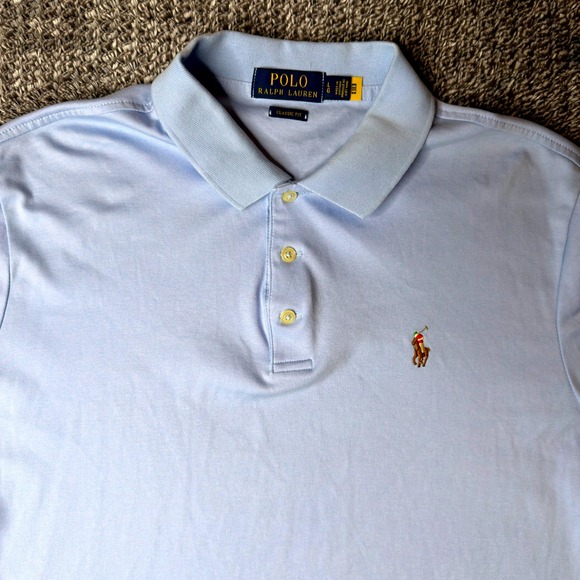 Polo Ralph Lauren Other - Polo Ralph Lauren Mens Classic Fit Short Sleeve Polo Shirt Light Blue Large